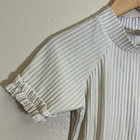 Ruffle Butts Cream Ruffle Trim Swim Rashguard - Picture 2 of 7